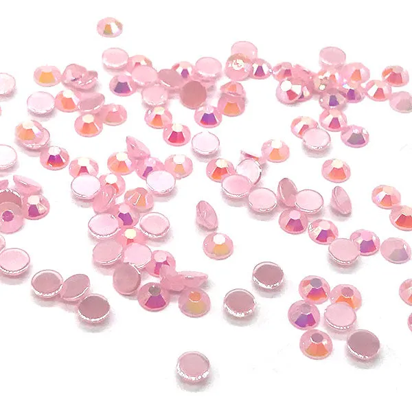 Jelly Resin Flatback Rhinestones, Light Pink AB