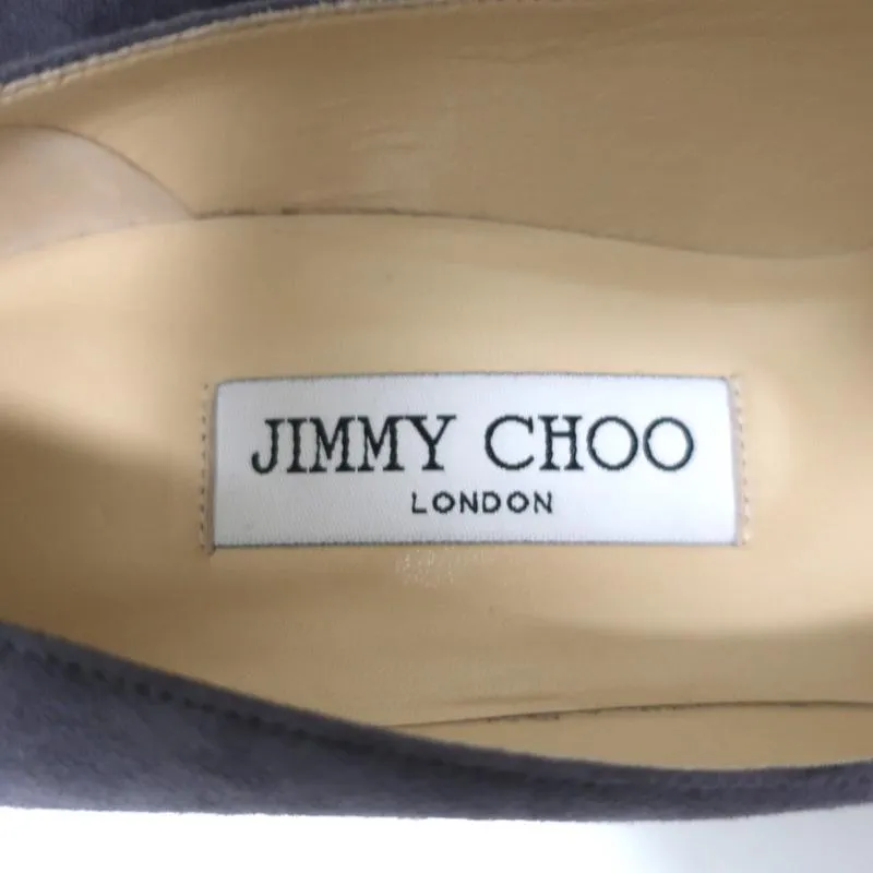 Jimmy Choo Laria 85 Pumps Gray Suede Size 39 Almond Toe Heel NEW