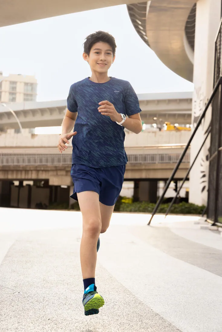 Kid's ultra-light KIPRUN Light 900 running T-shirt - navy green