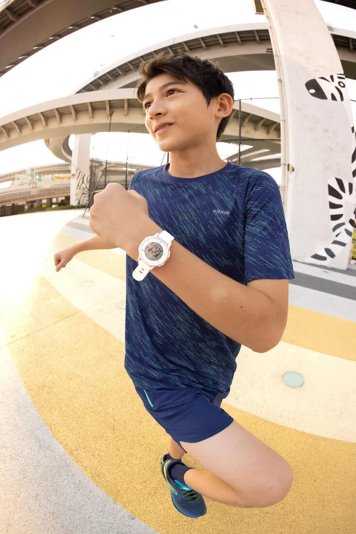 Kid's ultra-light KIPRUN Light 900 running T-shirt - navy green