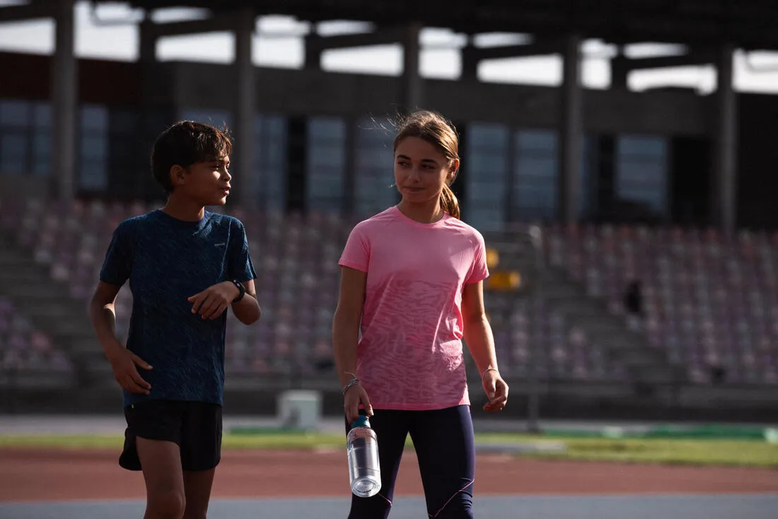 Kid's ultra-light KIPRUN Light 900 running T-shirt - navy green