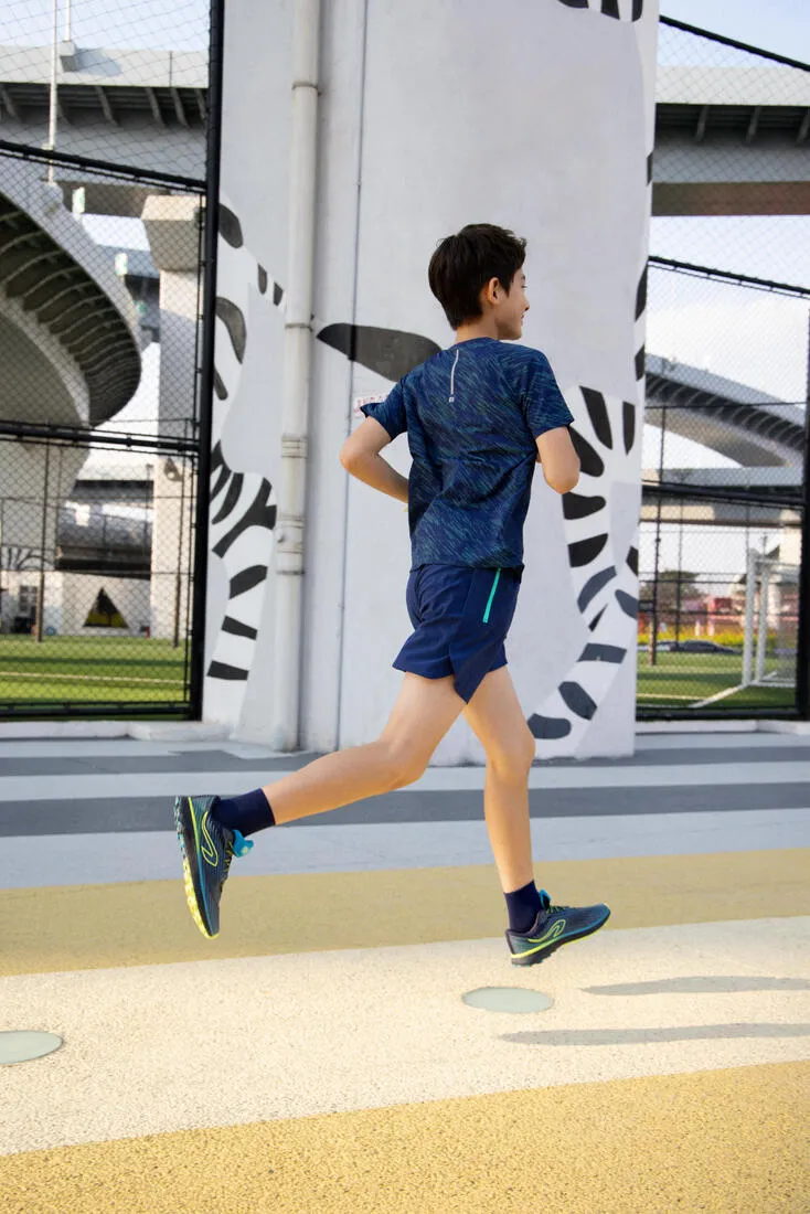 Kid's ultra-light KIPRUN Light 900 running T-shirt - navy green