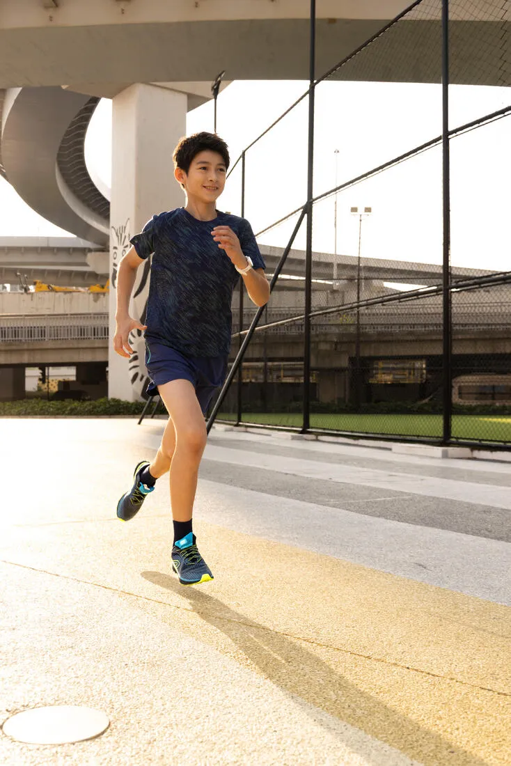 Kid's ultra-light KIPRUN Light 900 running T-shirt - navy green