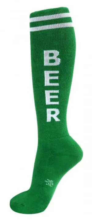 Knee High Athletic Sock - Green - Beer