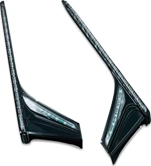 Kuryakyn 3247 Motorcycle Lighting Accessory: Vertical Rear LED Running/Brake Light Strips with Smoke Lenses for 2012-17 Honda Gold Wing GL1800 & F6B Motorcycles, Gloss Black, 1 Pair