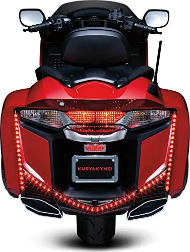 Kuryakyn 3247 Motorcycle Lighting Accessory: Vertical Rear LED Running/Brake Light Strips with Smoke Lenses for 2012-17 Honda Gold Wing GL1800 & F6B Motorcycles, Gloss Black, 1 Pair
