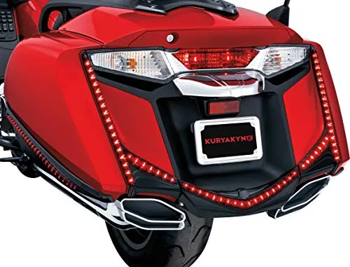 Kuryakyn 3247 Motorcycle Lighting Accessory: Vertical Rear LED Running/Brake Light Strips with Smoke Lenses for 2012-17 Honda Gold Wing GL1800 & F6B Motorcycles, Gloss Black, 1 Pair
