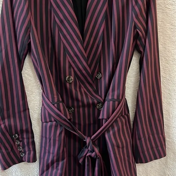 L’academie Striped Blazer with Belt
