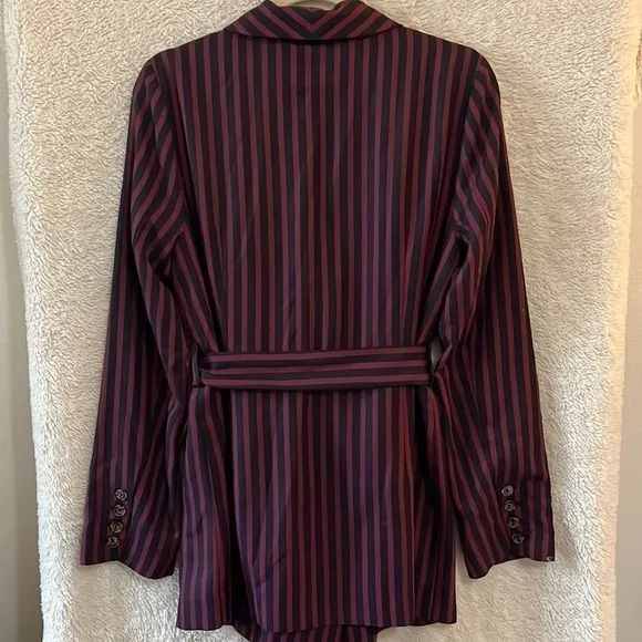 L’academie Striped Blazer with Belt