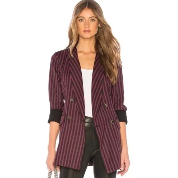 L’academie Striped Blazer with Belt