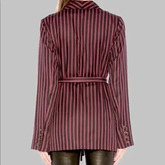 L’academie Striped Blazer with Belt