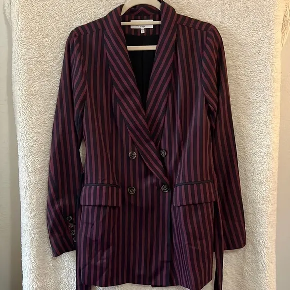 L’academie Striped Blazer with Belt