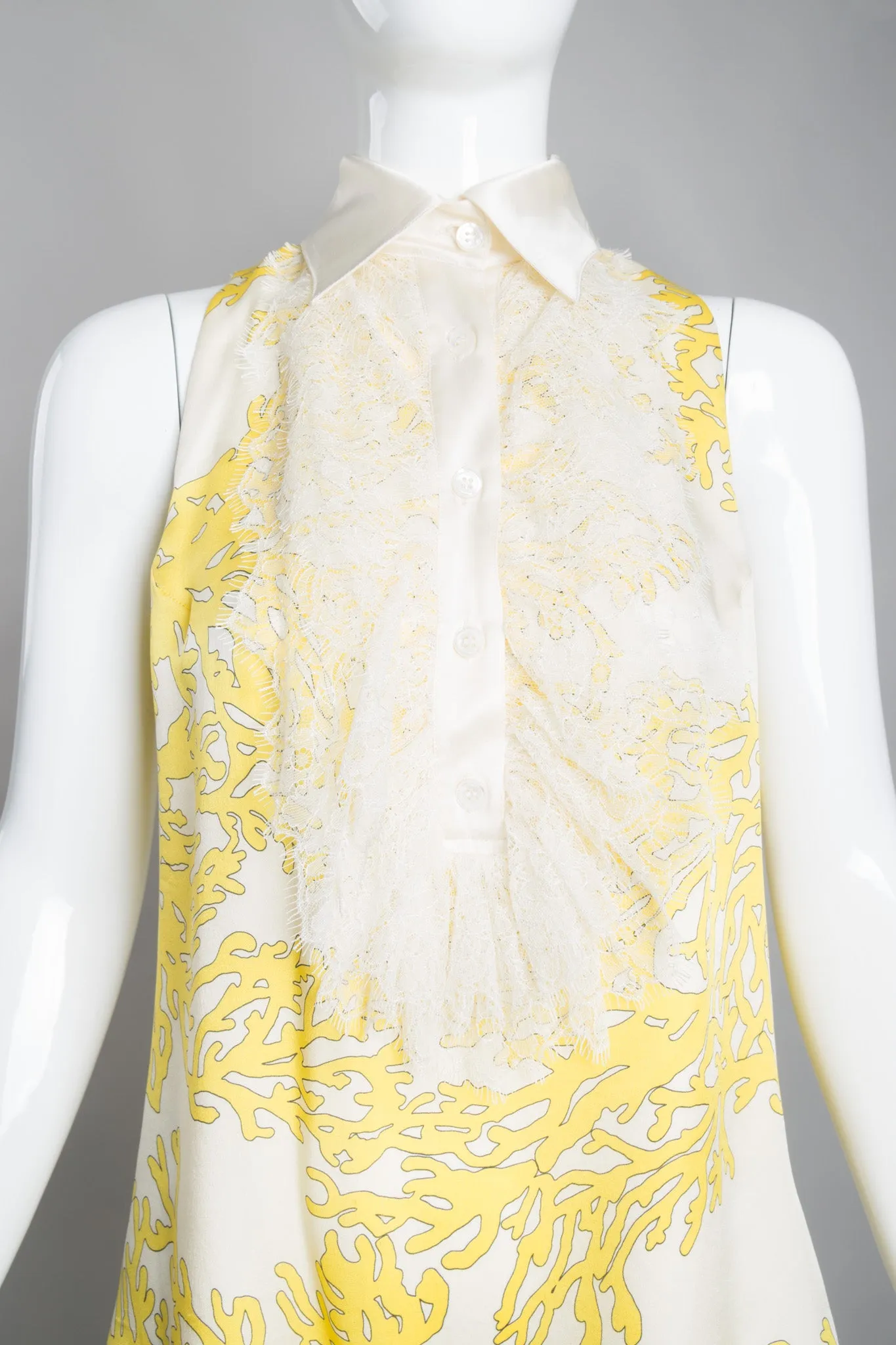 Lace Front Sleeveless Blouse