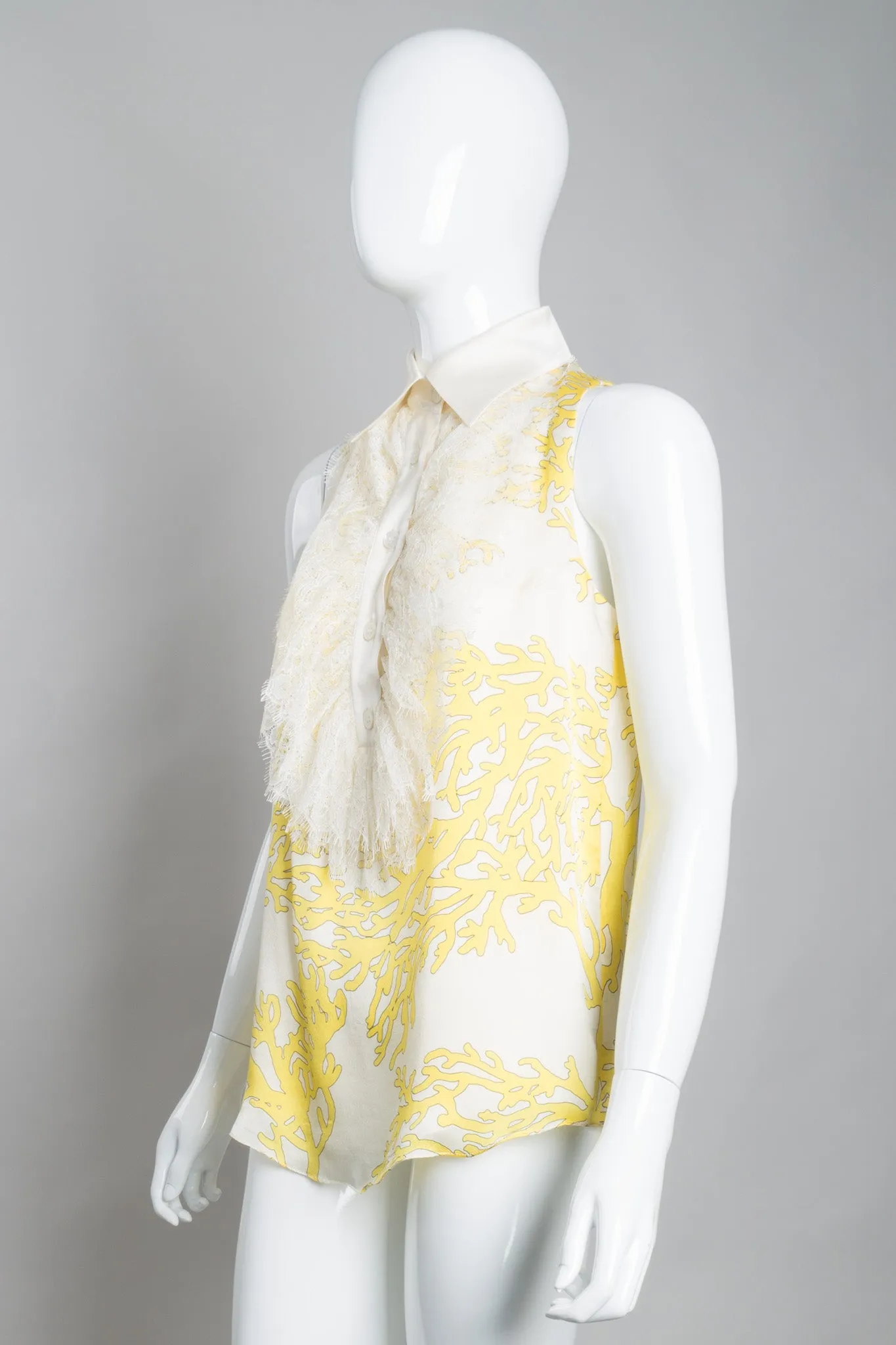 Lace Front Sleeveless Blouse