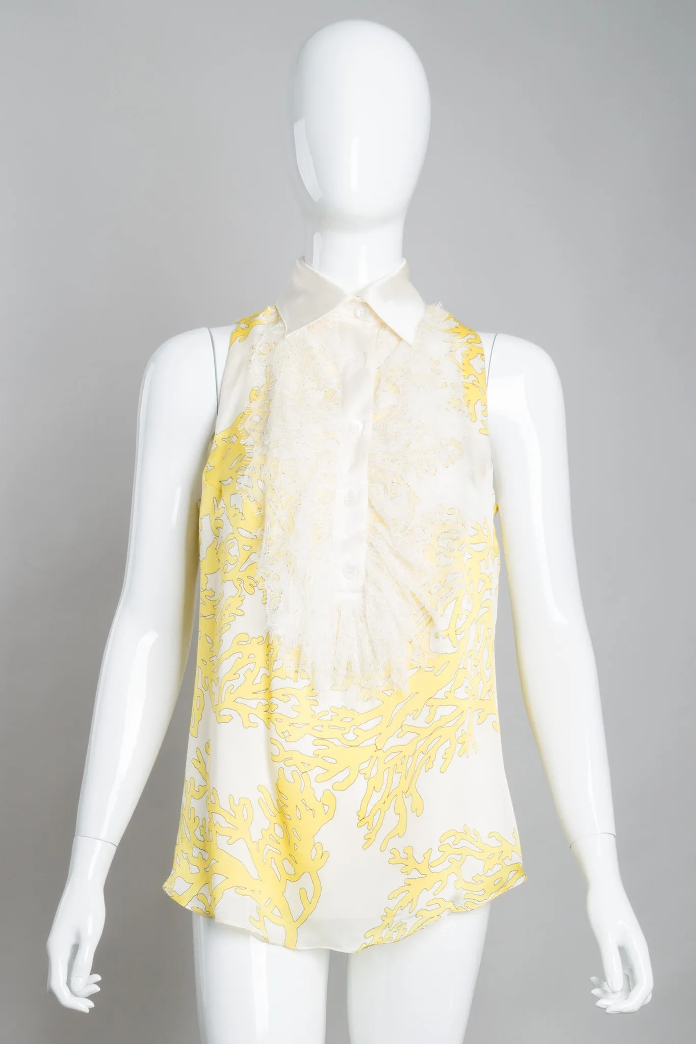 Lace Front Sleeveless Blouse