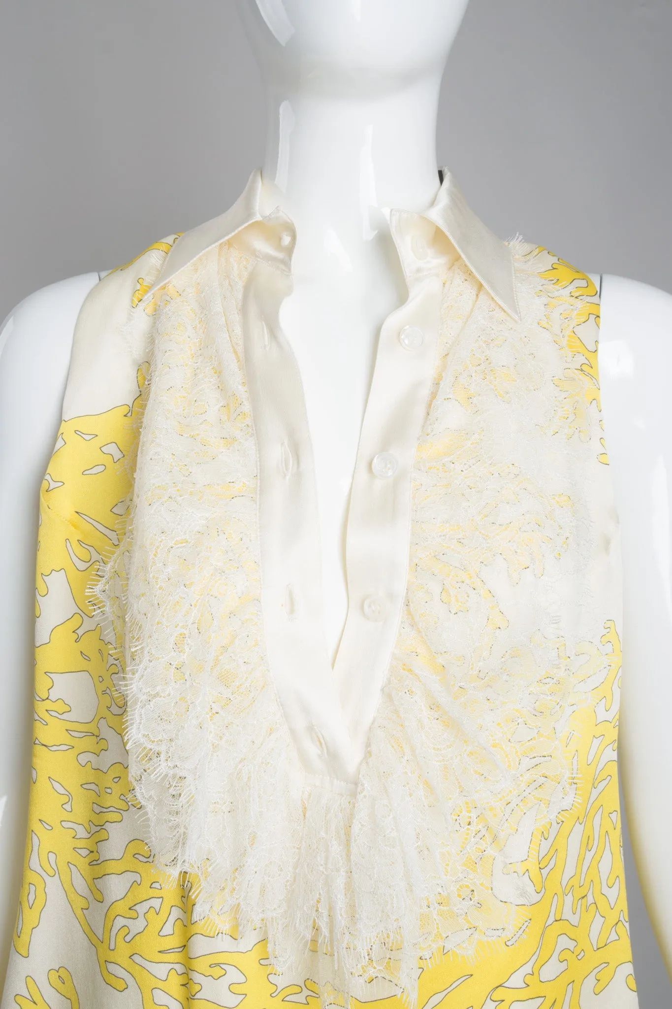 Lace Front Sleeveless Blouse