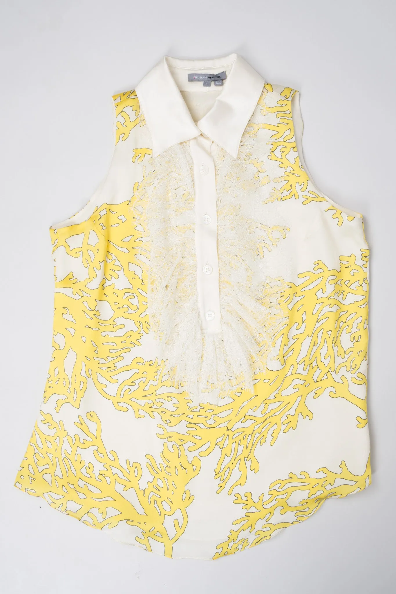Lace Front Sleeveless Blouse