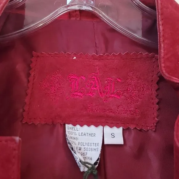 LAL &quot;Live a Little&quot; Crop Jacket, Leather Suede, Size S, NWT!