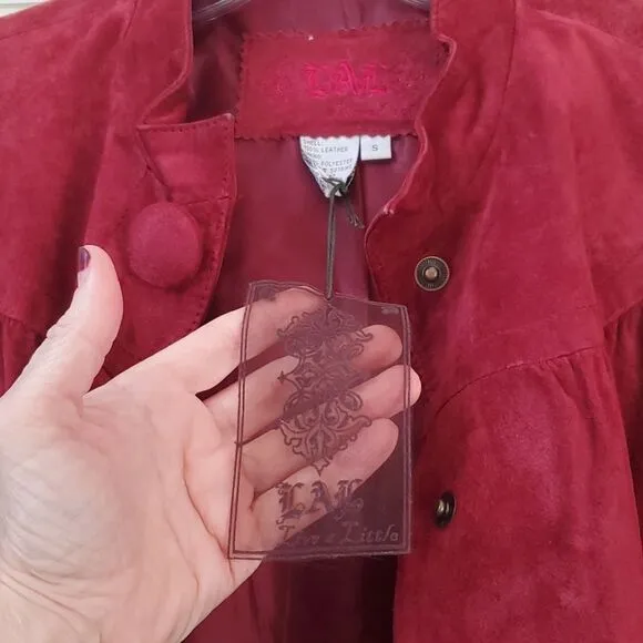 LAL &quot;Live a Little&quot; Crop Jacket, Leather Suede, Size S, NWT!