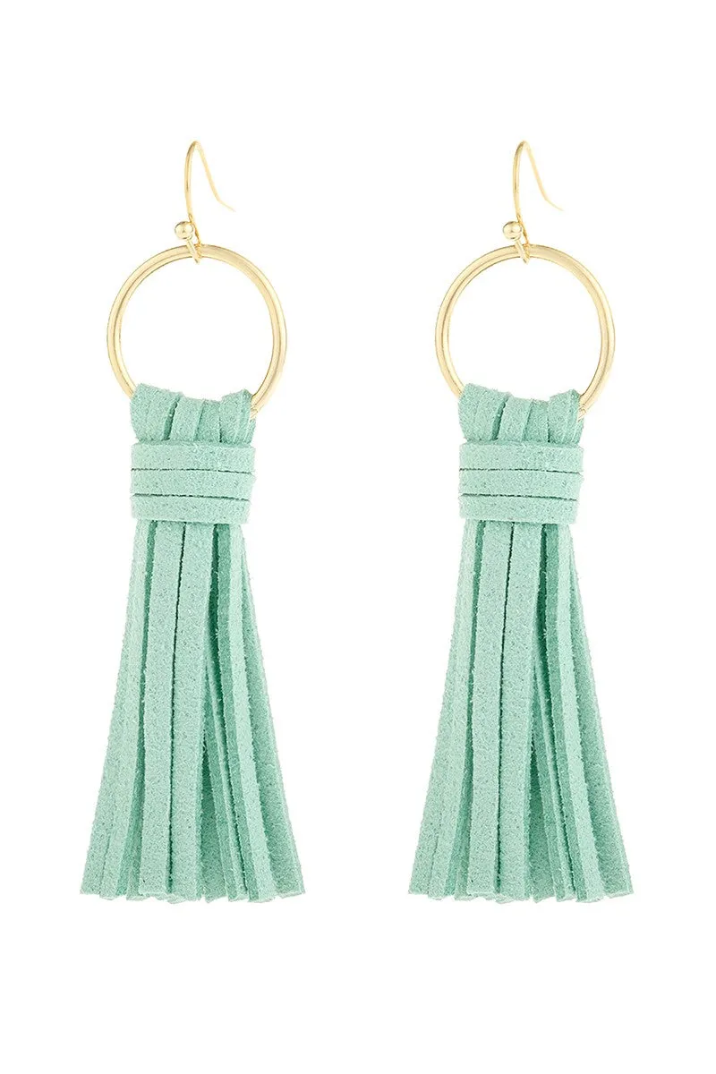 LEATHER TASSEL EARRINGS
