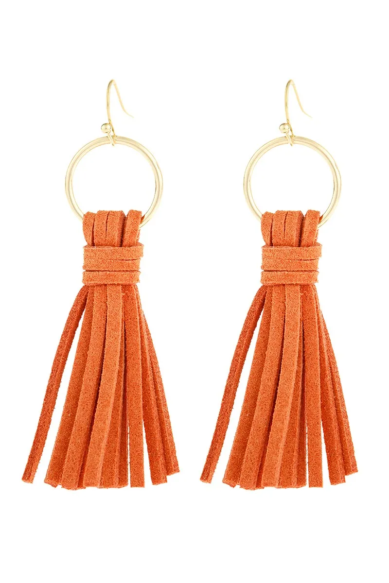 LEATHER TASSEL EARRINGS