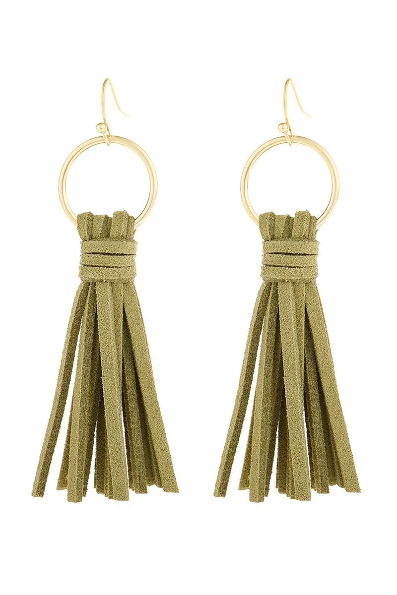 LEATHER TASSEL EARRINGS