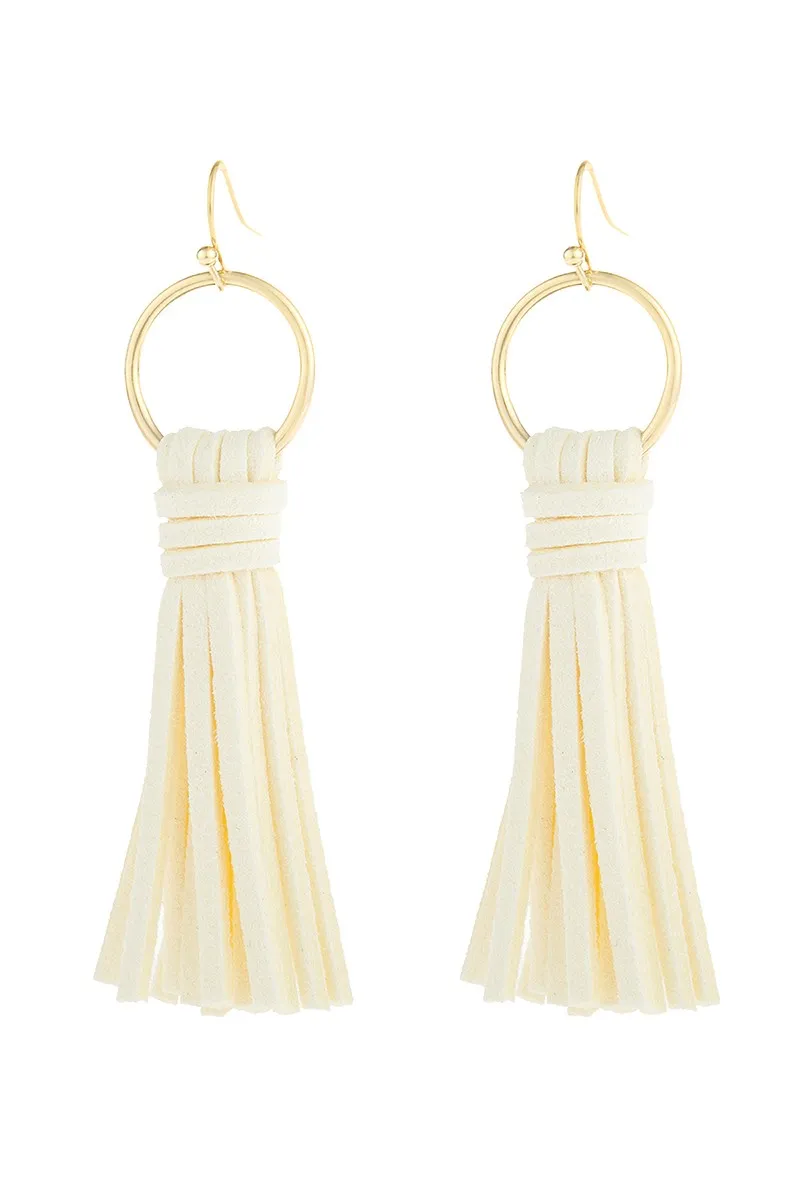 LEATHER TASSEL EARRINGS