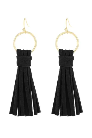 LEATHER TASSEL EARRINGS