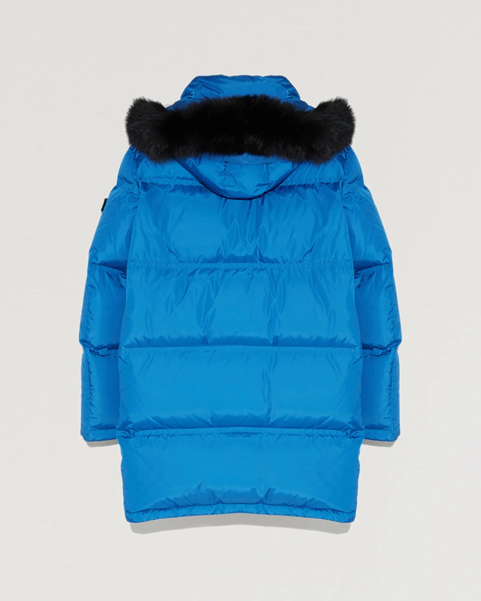 Long Hooded down jacket with fox fur