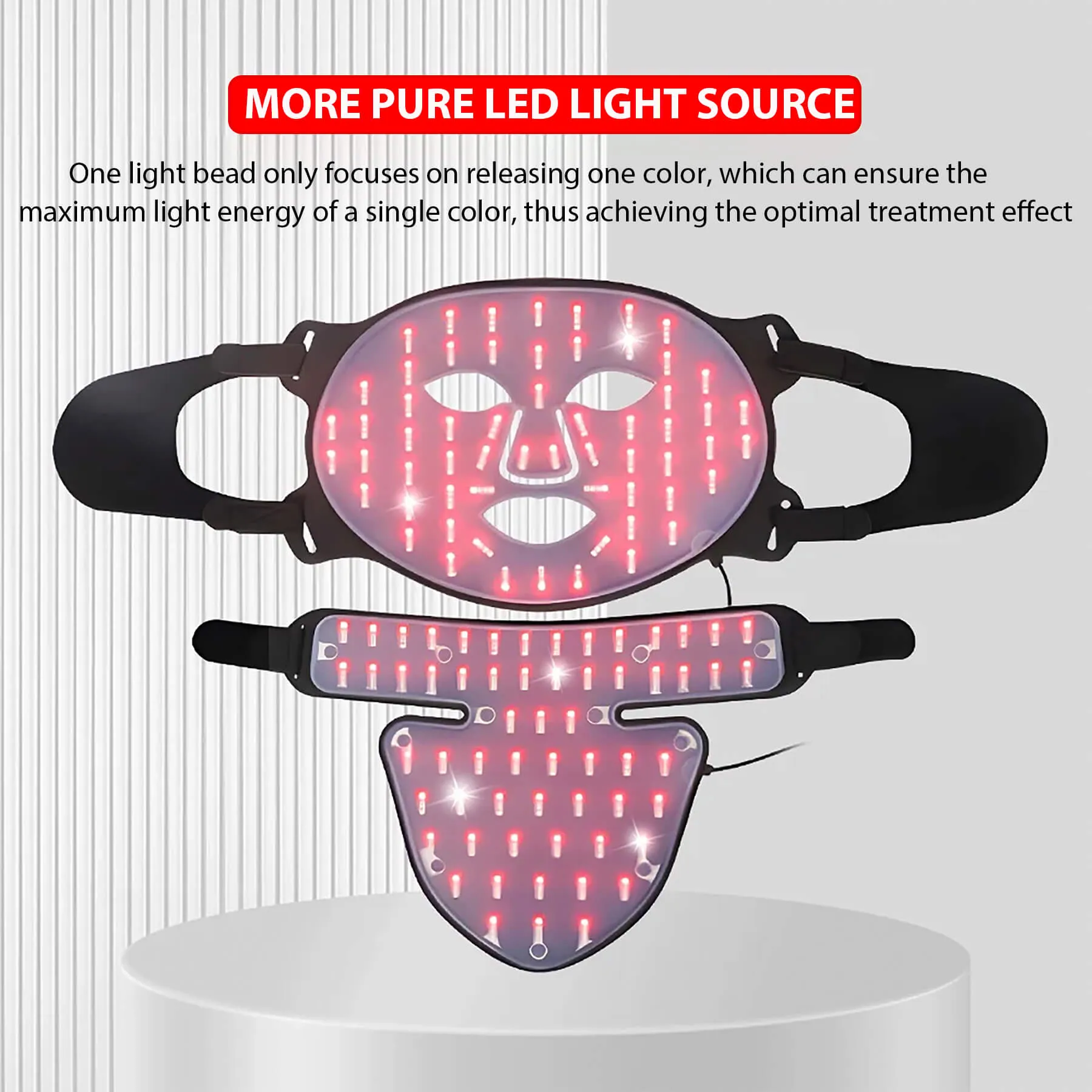 Lukirch® 3D LED Infrared Red Iight Therapy Face Neck Silicone Mask, 4 Colors