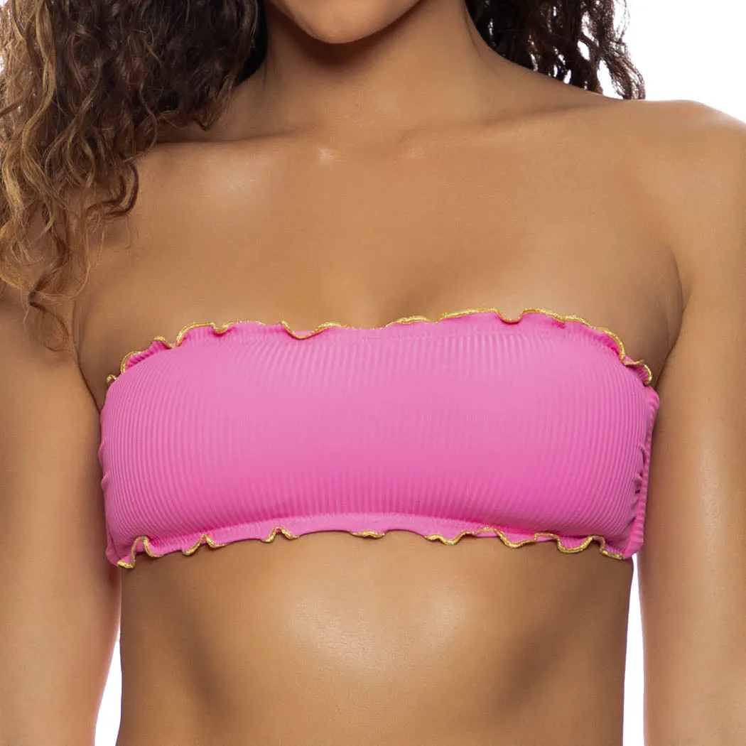 LULI ADORE - Wavy Luxe Stitch Free Form Bandeau Top