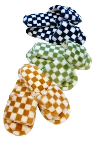 Luxe Lounge Checker Cozy Slippers