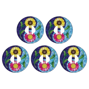 Medtronic Stained Glass Flowers Design Patches