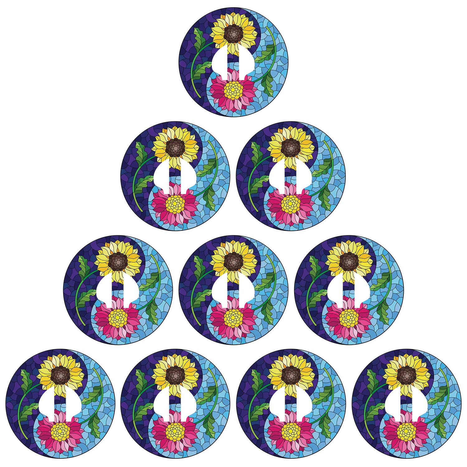Medtronic Stained Glass Flowers Design Patches