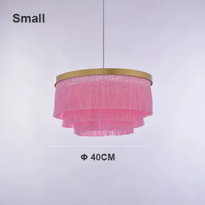 Modern Tassel Drum Chandelier Pendant Light