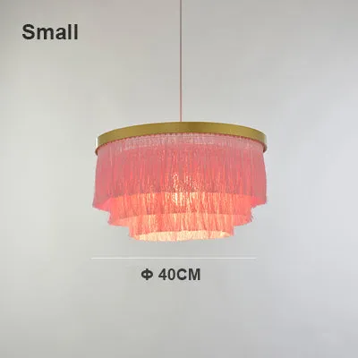 Modern Tassel Drum Chandelier Pendant Light