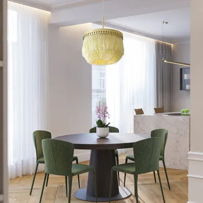 Modern Tassel Drum Chandelier Pendant Light