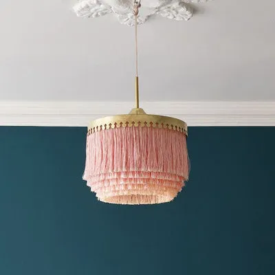 Modern Tassel Drum Chandelier Pendant Light
