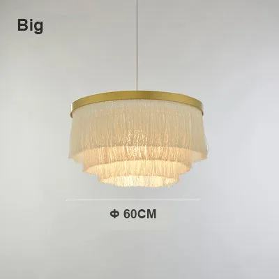 Modern Tassel Drum Chandelier Pendant Light