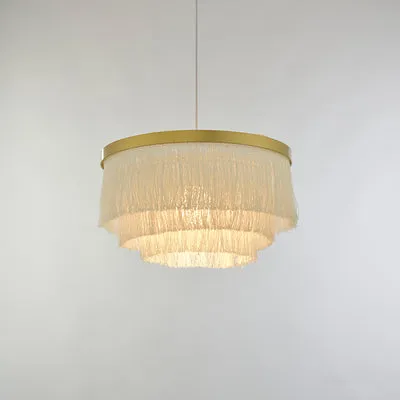 Modern Tassel Drum Chandelier Pendant Light