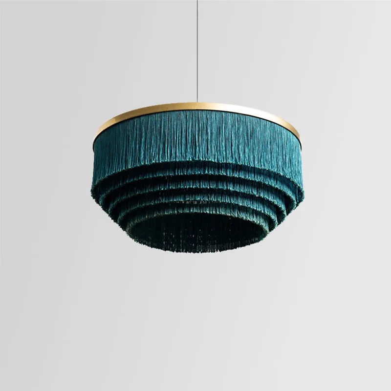 Modern Tassel Drum Chandelier Pendant Light