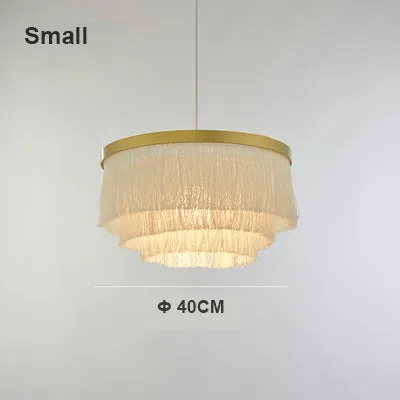 Modern Tassel Drum Chandelier Pendant Light