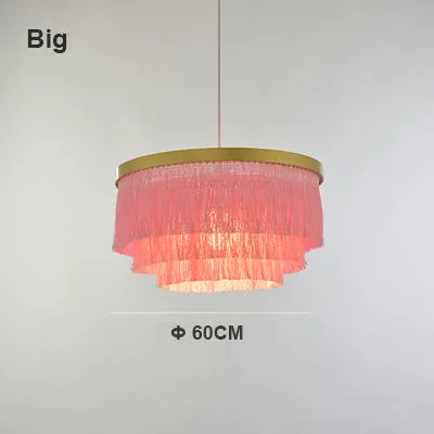 Modern Tassel Drum Chandelier Pendant Light