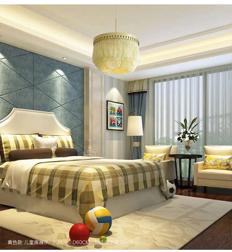 Modern Tassel Drum Chandelier Pendant Light