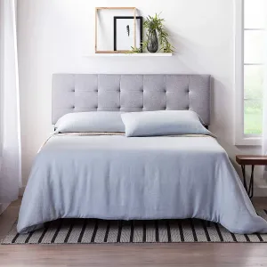 New in box! LUCID Square Tufted Mid Rise Headboard - Durable Wood Construction - Adjustable Height - Queen,Stone Grey Retails $205 w/tax!