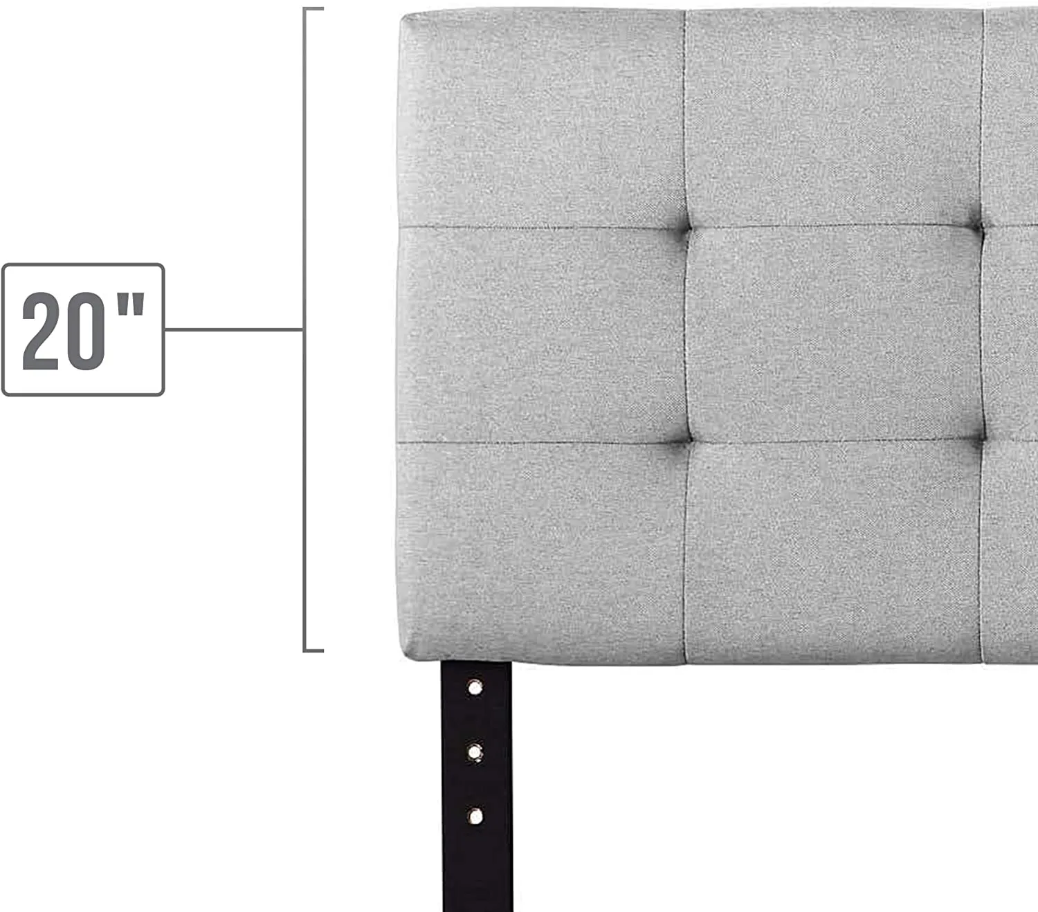 New in box! LUCID Square Tufted Mid Rise Headboard - Durable Wood Construction - Adjustable Height - Queen,Stone Grey Retails $205 w/tax!