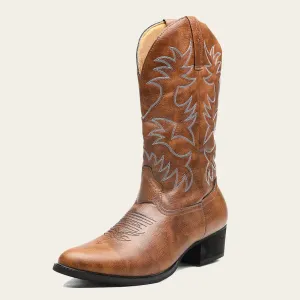 NEW Retails $240 Embroidered High Heel Western Cowboy Boots Sz 9 Mens