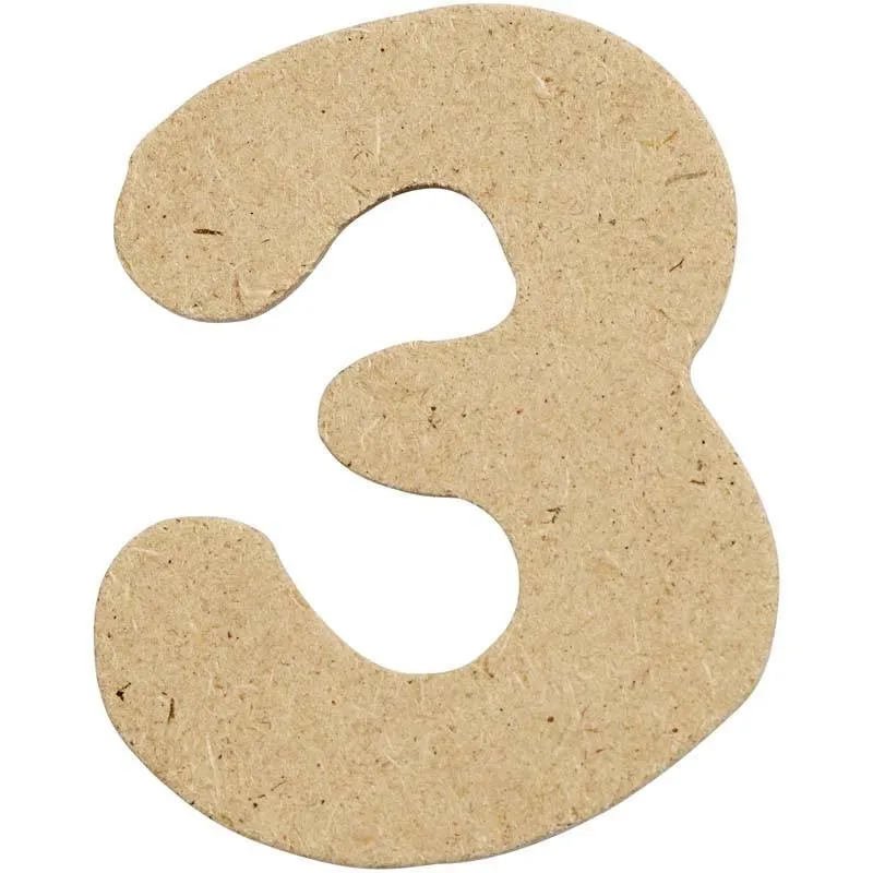 Number 4cm Pre Punched x 10 - 3