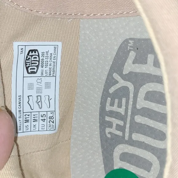 NWOT- Hey Dude, light beige,  size 12 shoes.   Not in the original box.