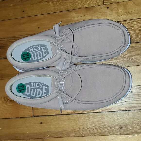 NWOT- Hey Dude, light beige,  size 12 shoes.   Not in the original box.